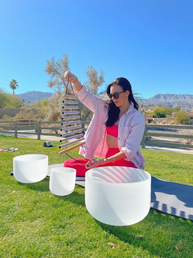 Yoga & Soundbath Oasis in Palm Springs with Sound Healing Practitioner and Picturesque Backdrop image 4