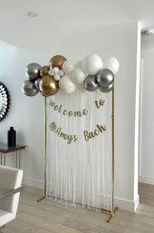 Beautiful Airbnb Decor with Backdrops, Balloon Garlands, Bride Room, Fridge Stocking image 19