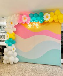 Beautiful Airbnb Decor with Backdrops, Balloon Garlands, Bride Room, Fridge Stocking image 46