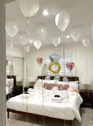 Beautiful Airbnb Decor with Backdrops, Balloon Garlands, Bride Room, Fridge Stocking image 47