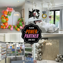 Beautiful Airbnb Decor with Backdrops, Balloon Garlands, Bride Room, Fridge Stocking image