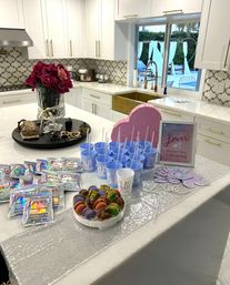 Beautiful Airbnb Decor with Backdrops, Balloon Garlands, Bride Room, Fridge Stocking image 30