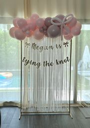 Beautiful Airbnb Decor with Backdrops, Balloon Garlands, Bride Room, Fridge Stocking image 24