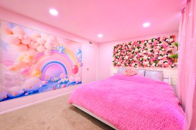 Pink Luxe Spa Retreat: TikTok House with Slide, Jacuzzi, & Stargazing Dome image 27