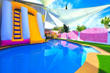 Pink Luxe Spa Retreat: TikTok House with Slide, Jacuzzi, & Stargazing Dome image 25