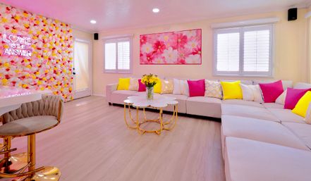Pink Luxe Spa Retreat: TikTok House with Slide, Jacuzzi, & Stargazing Dome image 26