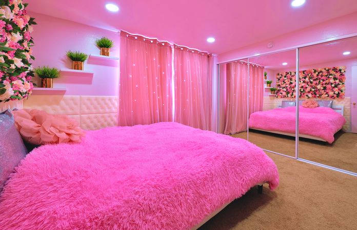 Pink Luxe Spa Retreat: TikTok House with Slide, Jacuzzi, & Stargazing Dome image 24