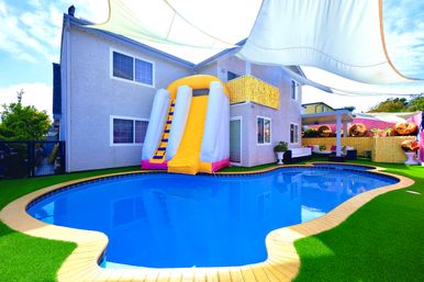 Pink Luxe Spa Retreat: TikTok House with Slide, Jacuzzi, & Stargazing Dome image 30