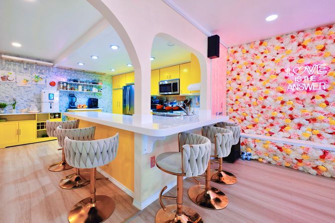 Pink Luxe Spa Retreat: TikTok House with Slide, Jacuzzi, & Stargazing Dome image 28