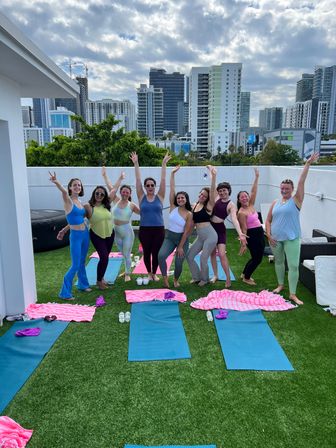 Private Yoga Class with Custom Playlists, Mimosa Add-Ons, and Cold Lavender Eye Towels image 1