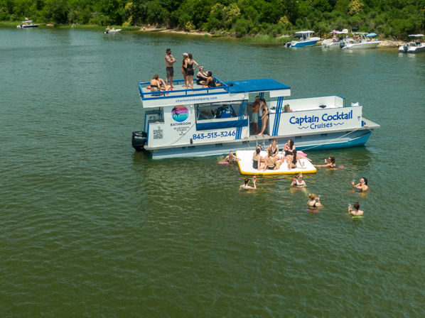 Charleston's Private Party Boat Rooftop Deck & Floating Party Mat BYOB Charter image 1