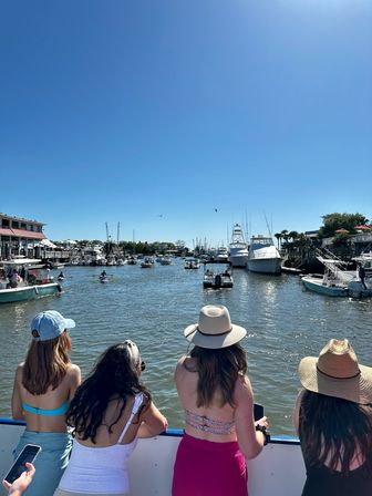 Charleston's Private Party Boat Rooftop Deck & Floating Party Mat BYOB Charter image 25