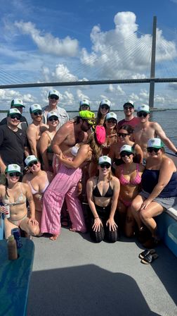 Charleston's Private Party Boat Rooftop Deck & Floating Party Mat BYOB Charter image 14