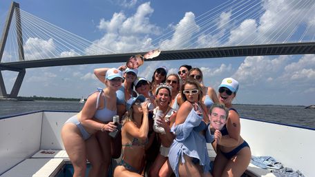 Charleston's Private Party Boat Rooftop Deck & Floating Party Mat BYOB Charter image 26