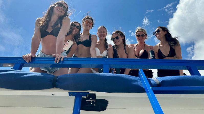 Charleston's Private Party Boat Rooftop Deck & Floating Party Mat BYOB Charter image 15