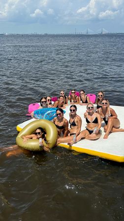 Charleston's Private Party Boat Rooftop Deck & Floating Party Mat BYOB Charter image 10