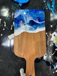 Sip, Create & Celebrate: Resin Charcuterie Board + Wine Glass Art Class image