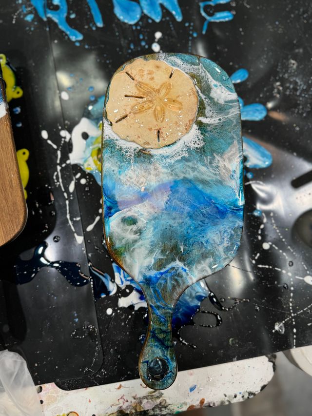 Sip, Create & Celebrate: Resin Charcuterie Board + Wine Glass Art Class image 4