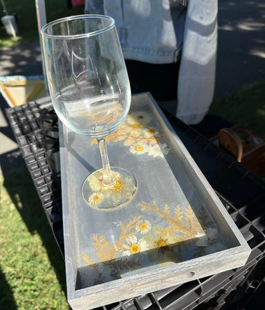 Sip, Create & Celebrate: Resin Charcuterie Board + Wine Glass Art Class image 3