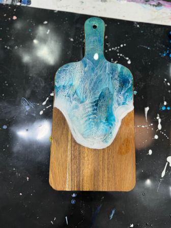 Sip, Create & Celebrate: Resin Charcuterie Board + Wine Glass Art Class image 5