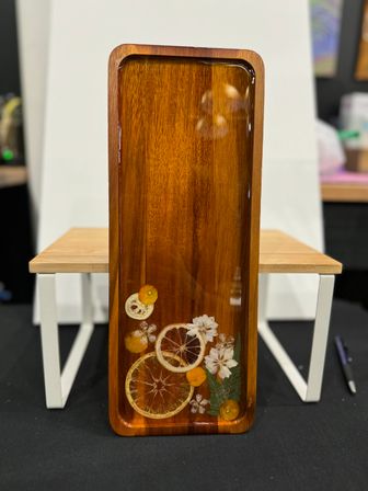 Sip, Create & Celebrate: Resin Charcuterie Board + Wine Glass Art Class image 2