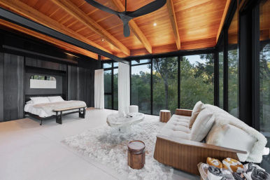 Wander Austin Falling Leaves: Luxury Glass-House Retreat with Courtyard Fire Pit & Outdoor Pool image 24