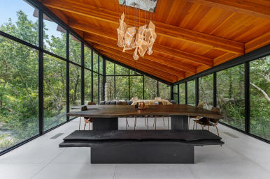 Wander Austin Falling Leaves: Luxury Glass-House Retreat with Courtyard Fire Pit & Outdoor Pool image 14