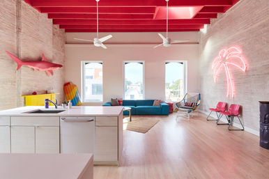 Aloha Bangtel Penthouse with Neon Palm Tree and Pink Shark in Wicker Park image 1