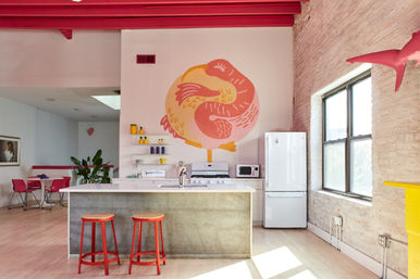 Aloha Bangtel Penthouse with Neon Palm Tree and Pink Shark in Wicker Park image 5