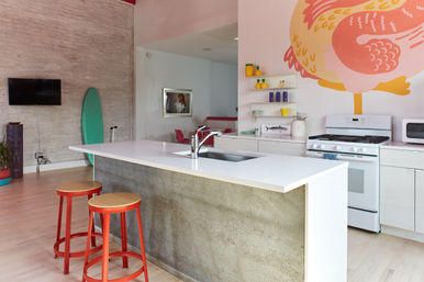 Aloha Bangtel Penthouse with Neon Palm Tree and Pink Shark in Wicker Park image 8