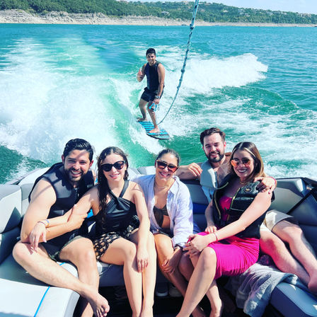 Bach Wakesurf Boat. BYOB. On Lake Austin. Captained. Up to 12 Guests. (Waksurf Wakeboard Waterski and Tubing) image 6
