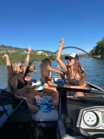 Bach Wakesurf Boat. BYOB. On Lake Austin. Captained. Up to 12 Guests. (Waksurf Wakeboard Waterski and Tubing) image 10
