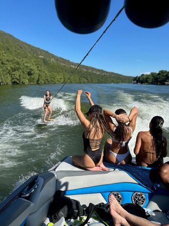 Bach Wakesurf Boat. BYOB. On Lake Austin. Captained. Up to 12 Guests. (Waksurf Wakeboard Waterski and Tubing) image 5
