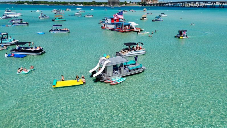  Private Crab Island Pontoon with Double Slide & Restroom (Up to 12) image 11