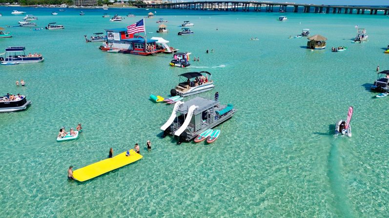  Private Crab Island Pontoon with Double Slide & Restroom (Up to 12) image 12