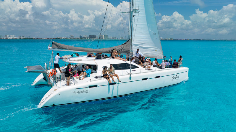 Cancun Sailing Catamaran with Snorkeling, Snacks & Open Bar image 4