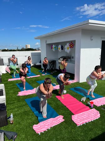 Private Yoga Class with Custom Playlists, Mimosa Add-Ons, and Cold Lavender Eye Towels image 14