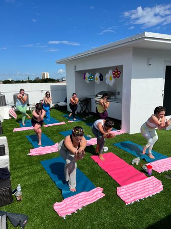 Custom Yoga Class with Fun Playlists, Mimosa Add-Ons, and Cold Lavender Eye Towels image 11