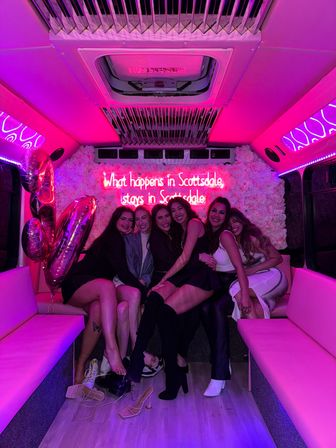 Stunning Pink Party Bus Rental: Day Trip, Night on the Town, Airport Shuttle & More (BYOB) image 9