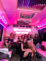 Stunning Pink Party Bus Rental: Day Trip, Night on the Town, Airport Shuttle & More (BYOB) image 6