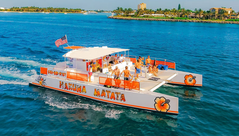 Yacht Vibes Only: Private Palm Beach Tiki Charter with Captain, BYOB & Sandbar Cruise image 1