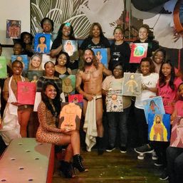 Booze N' Brush Nearly Nude Male Model Painting Class with Pro Instructor: Public or Private Options Available image 3