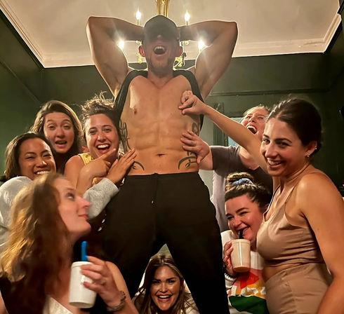 Booze N' Brush Nearly Nude Male Model Painting Class with Pro Instructor: Public or Private Options Available image 1