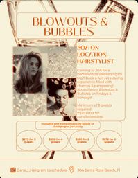 Blowouts & Bubbles: On-Location Group Hairstyling in 30A image