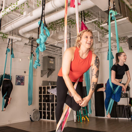Celebrate with a Custom Aerial Yoga Party (up to 16 people) at One of our Four Studios image 1