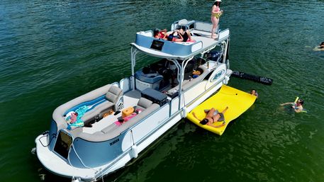 Rowdy Boat NEW 2026 Double Decker Slide Boat at Party Cove on Percy Priest with BYOB, Huge Lily Pad, 4 Man Raft for Tubing, and More (Up to 16 Passengers) image 5