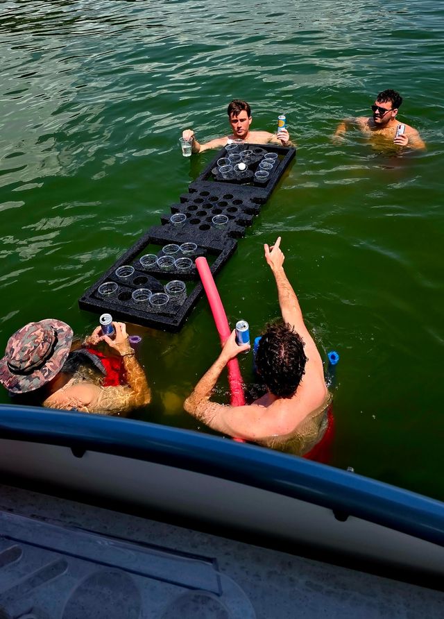 Rowdy Boat NEW 2026 Double Decker Slide Boat at Party Cove on Percy Priest with BYOB, Huge Lily Pad, 4 Man Raft for Tubing, and More (Up to 16 Passengers) image 4