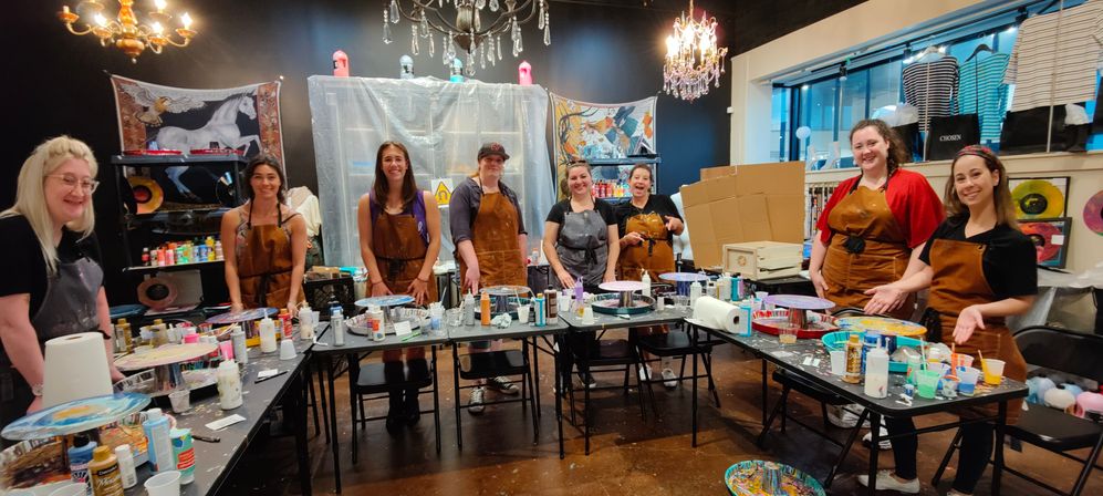 Sip & Spin Pour Art on Vinyl Record Party in Music City with Complimentary Wine & Shipping Options image 14