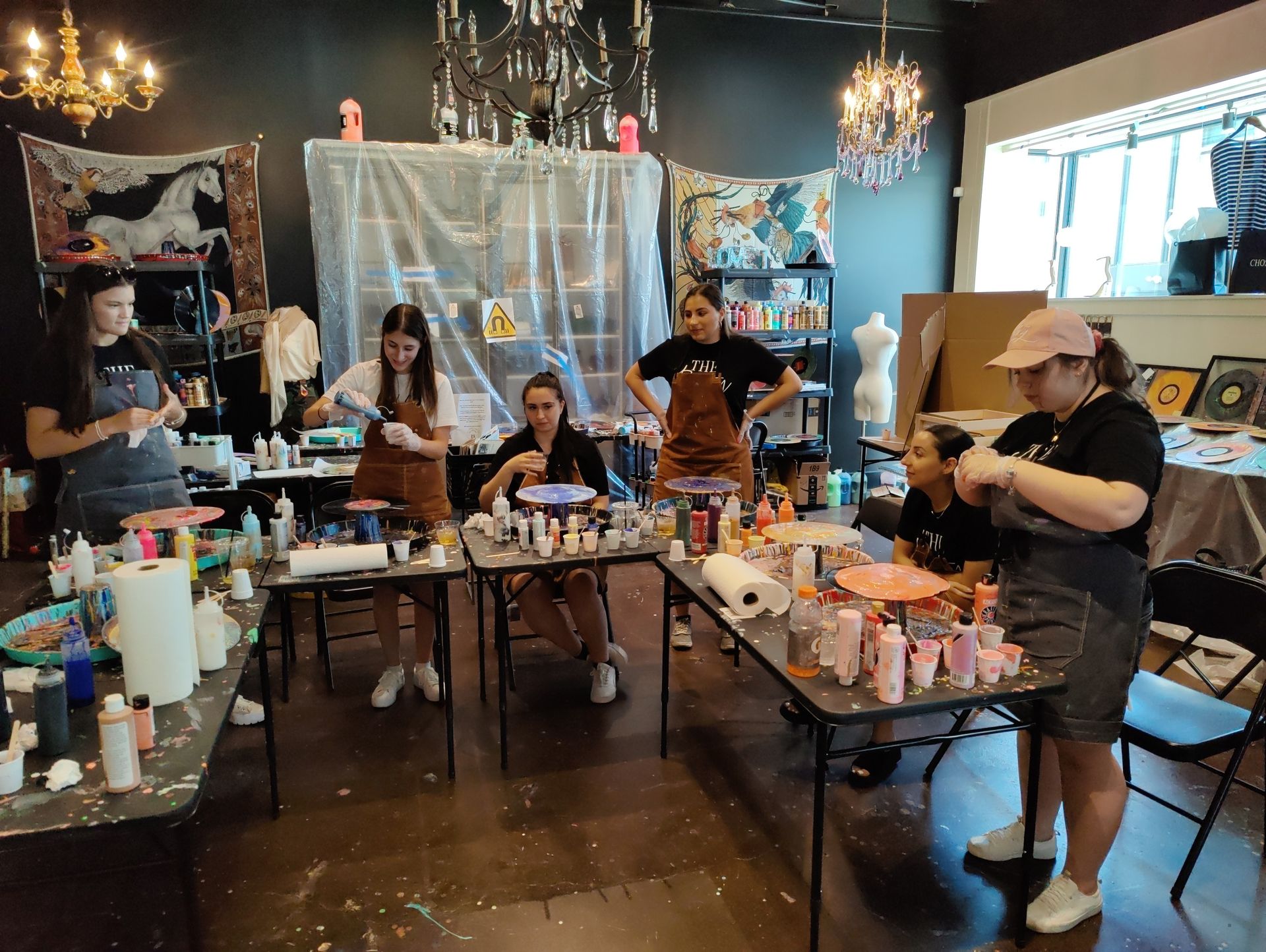 Sip & Spin Pour Art on Vinyl Record Party in Music City with Complimentary Wine & Shipping Options image 4