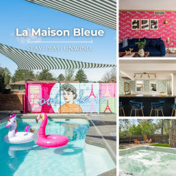 La Maison Bleue: Chic Rental with Pool, Sauna, Hot Tub & Karaoke Room image 6
